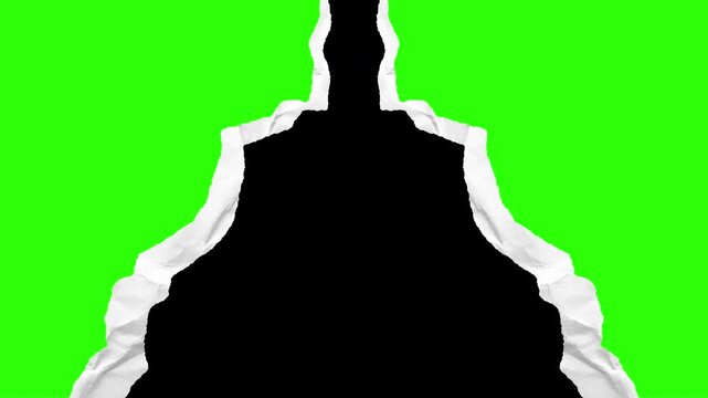 Torn Paper Reveal on Green Screen Background 4K