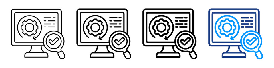 Continuous Monitoring Icon Different Style Outline Collection Set.