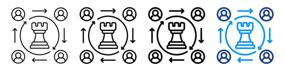 Strategic Alignment Icon Different Style Outline Collection Set.