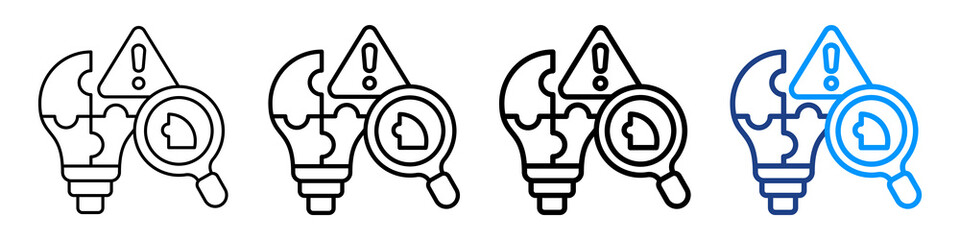 Problem Identification Icon Different Style Outline Collection Set.