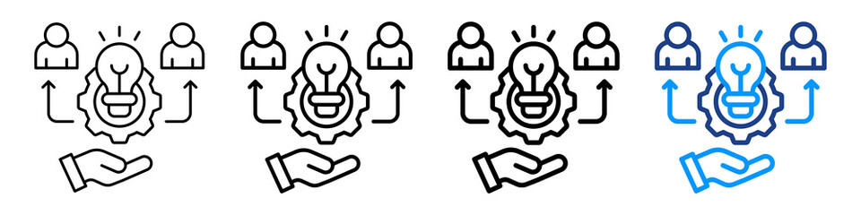 Proactive Approach Icon Different Style Outline Collection Set.