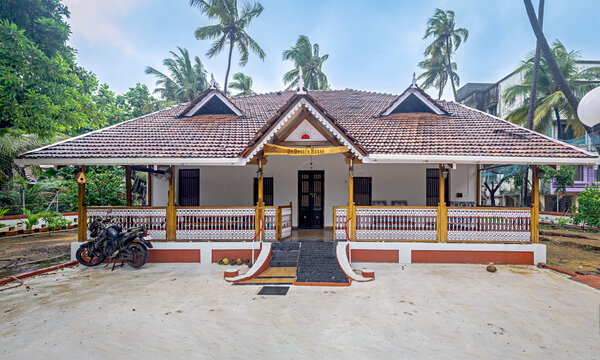 Typical konkani house freshly painted to be used as home-stay ac