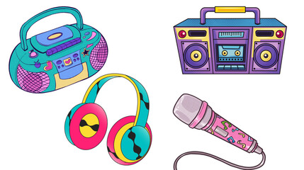 vector illustration of a set of headphones