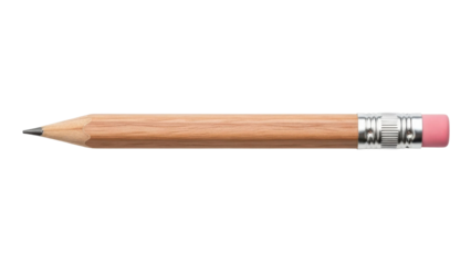 Sharpened wooden pencil with pink eraser on black background