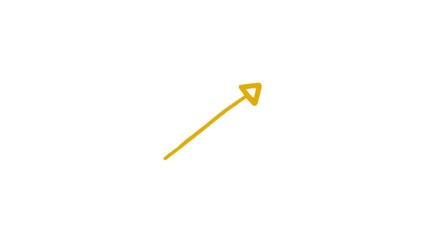 Animated golden arrow pointing upwards for positive growth concept - Powered by Adobe