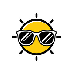Sun wearing sunglasses in summer.