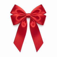 Fototapeta premium Red bow for Christmas image white background.