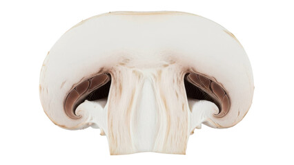 Fototapeta premium Close-up cross-section of a white button mushroom