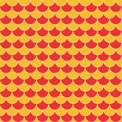 Fish scales in red orange tones seamless pattern © ya_nataliia