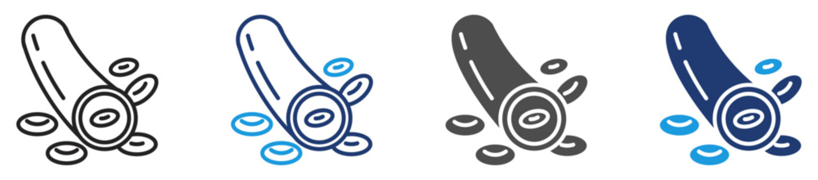 blood vessel icon set multiple style