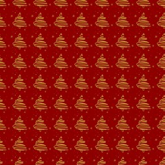 Christmas pattern with Christmas trees for wrapping and decoration