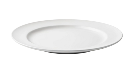 Clean White Dinner Plate Isolated on Black Background