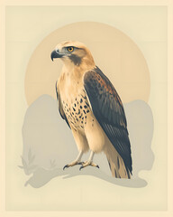 Golden Eagle Perched Under Warm Sun