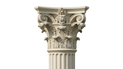 Ornate Corinthian capital stone column fragment