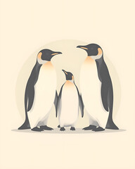 Emperor Penguins Standing Together