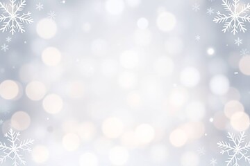 Abstract Sparkling Snowflakes and Bokeh White and Gray Backgrounds