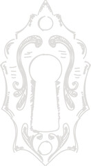 Vintage Keyhole Plate Engraving