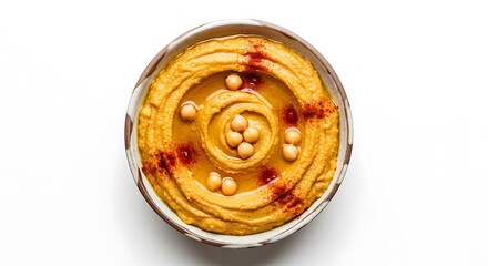 Creamy Hummus Dip with Chickpeas and Olive Oil.