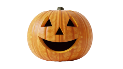 Carved Jack-o'-lantern with a happy face