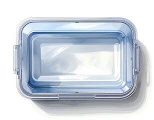 Isolated translucent blue rectangular container offers versatile storage solutions