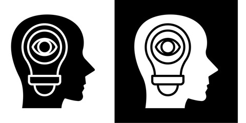 Visionary Icon Set White Style Collection