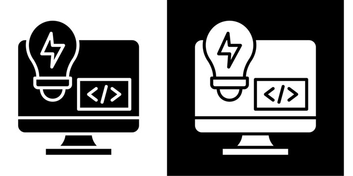 Hackathon Icon Set White Style Collection