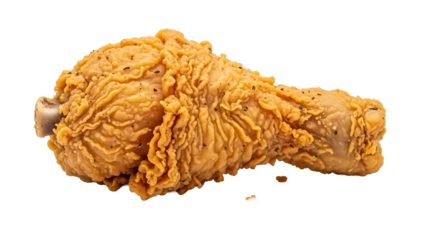 Crispy fried chicken leg delicious golden brown tasty poultry dinner lunch fast food restaurant takeout 100 char on transparent background