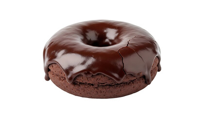 Chocolate donut dessert food glazed delicious sweet bakery treat baked snack doughnut indulgence yummy on transparent background