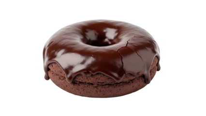 Chocolate donut dessert food glazed delicious sweet bakery treat baked snack doughnut indulgence yummy on transparent background