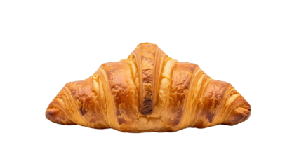 Delicious fresh baked croissant pastry food breakfast bakery french bread isolated on black background on transparent background