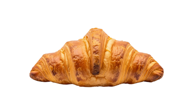 Delicious fresh baked croissant pastry food breakfast bakery french bread isolated on black background on transparent background