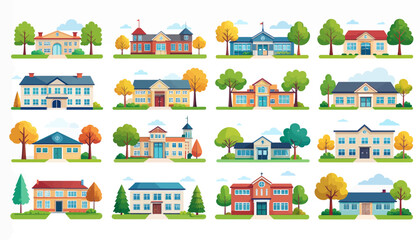 seamless pattern of houses