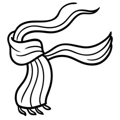 Obraz premium Detailed Line Art of a Knotted Winter Scarf.