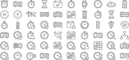 Extensive collection of minimalist black line icons featuring multimedia, devices, documents, interface tools, communication symbols, and creative elements for modern digital design