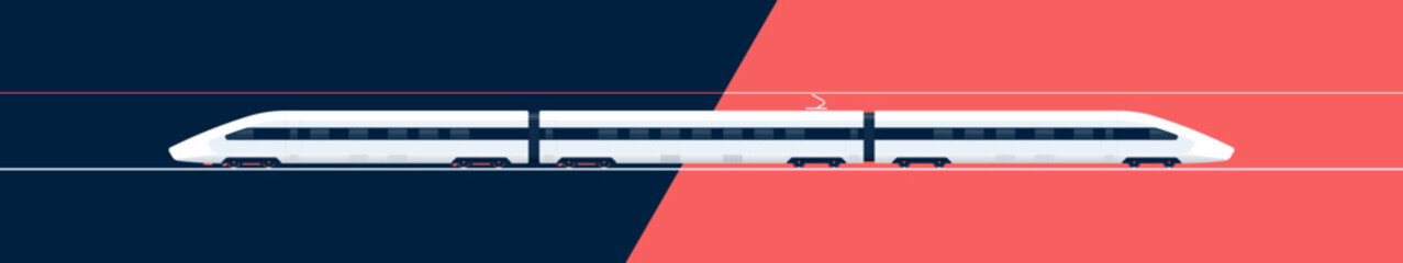 Modern high-speed passenger train. Side view. Clean vector image