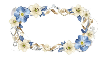 Blue flowers frame
