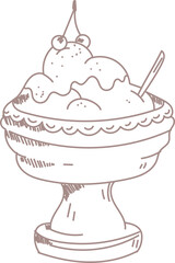 Handdrawn Sundae Cup Sketch