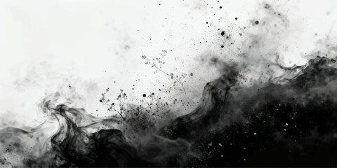 Abstract blue liquid splash with fresh water drops on a black grunge background