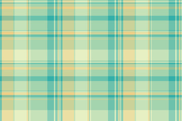 Skill check fabric texture, comfort tartan textile seamless. Trend vector pattern background plaid in light and teal colors.