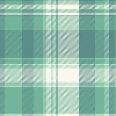 Linear check texture plaid, korean pattern seamless background. Knit textile tartan vector fabric in mint and teal colors.