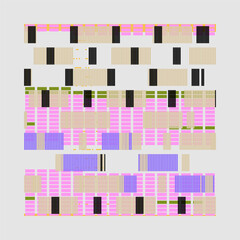 Abstract Data Stream Pattern with Colorful shapes, Geometric Grid with Repeating Color Blocks