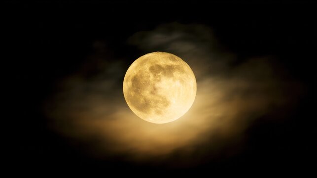 Radiant moon sphere with visible crater patterns against a dark starless backdrop, ideal for astronomy visuals.