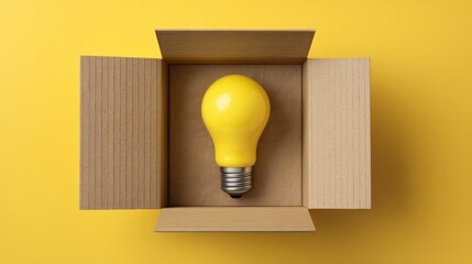 A closed brown cardboard box with a slightly open top revealing emptiness,