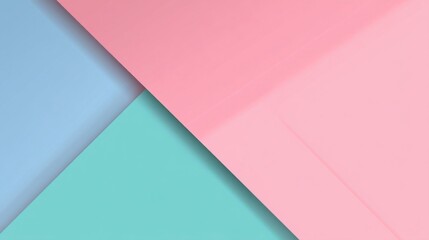 A geometric pattern with two overlapping triangles, one blue and one pink,