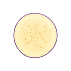 Eggplant slice on a white background. Chopped vegetables. Vegetables for salads and dishes.
