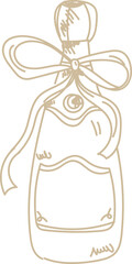 Champagne Bottle With Ribbon Sketch