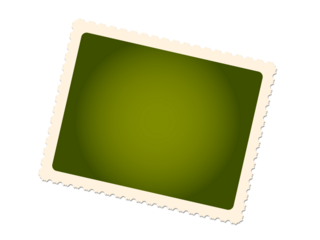 Decorative photo frame with vintage stamp edge design