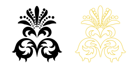 Elegant golden ornament on a dark background