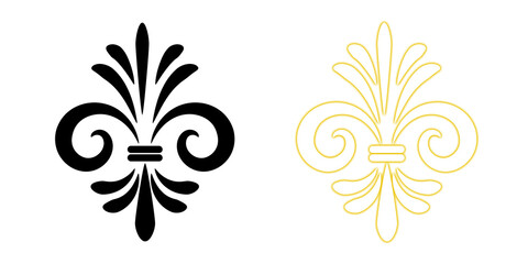 Fleur de lis symbol white gold detail © AbstractZone