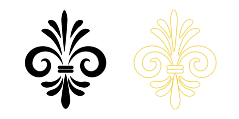 Fleur de lis symbol white gold detail